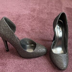 Qupid Silver Sparkle Women's Heels